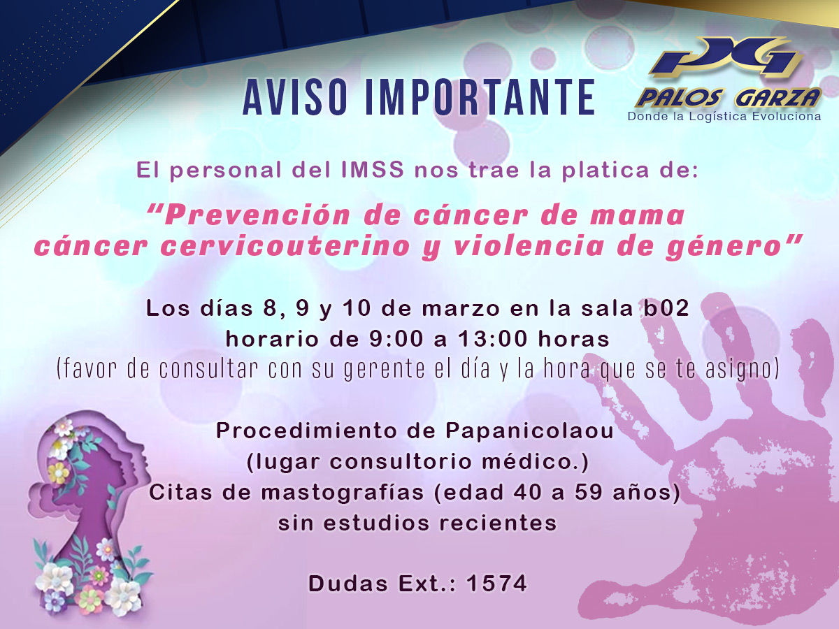 Platica de  prevención de cáncer de mama y violencia de generó.
